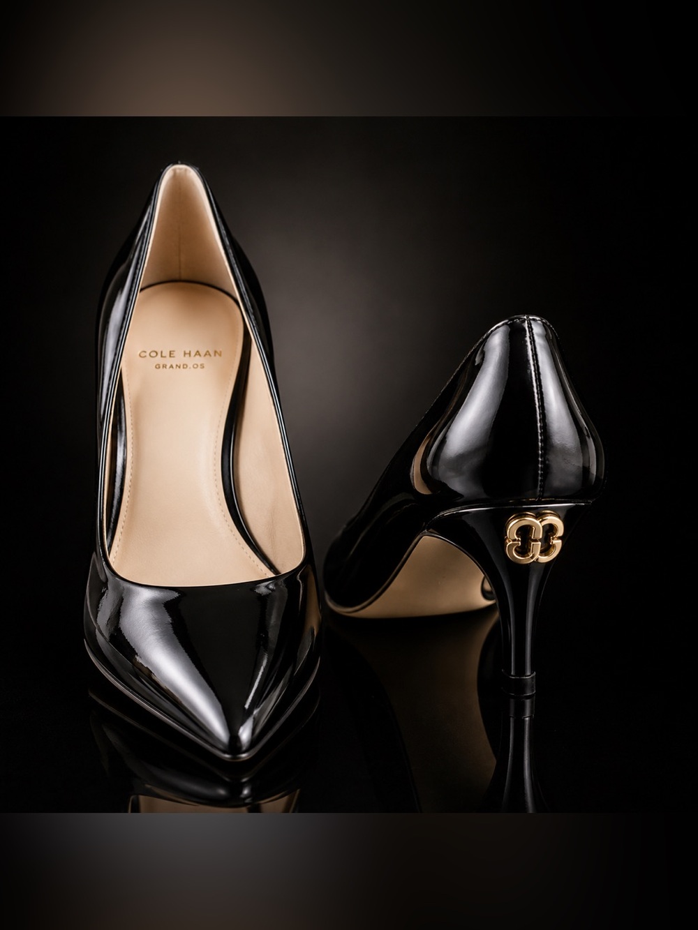 Cole Haan Prieta Black Patent Leather Pointed Toe 9B